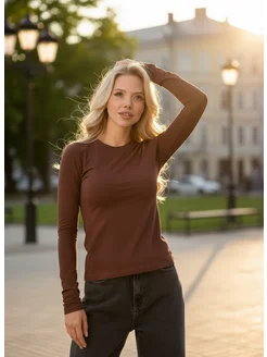 Лонгслив облегающий Скимс с длинным рукавом